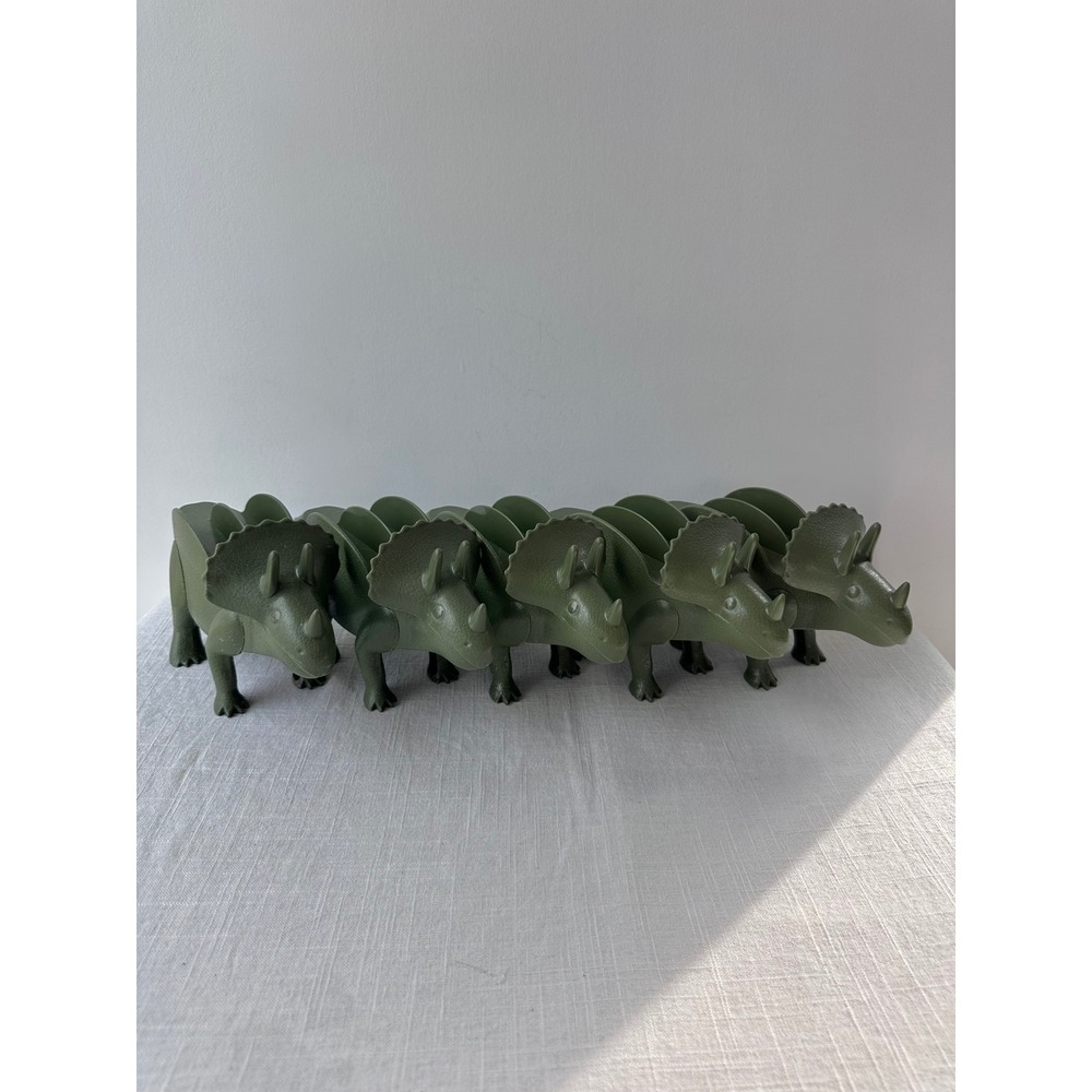 Set of 5 Funwares TriceraTaco Dinosaur Taco Holders Olive Green Kids Kitchen - Picture 6 of 7